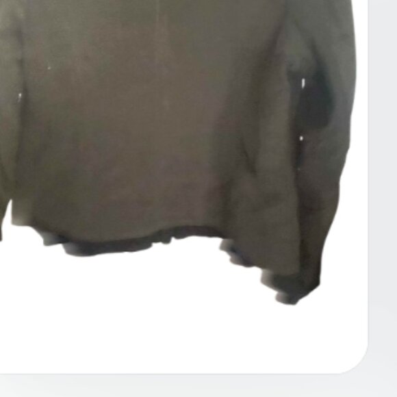 Nikky collection, cotton dark green faux suede long sleeve jacket women ruffle S - Picture 3 of 3